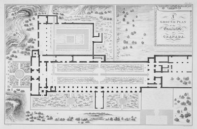 Ground Plan of the gardens of the Generalife, Granada, from 